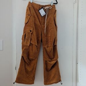 NWT Fried Rice Ginger Corduroy Wide Wale Cargo Pants Size 27